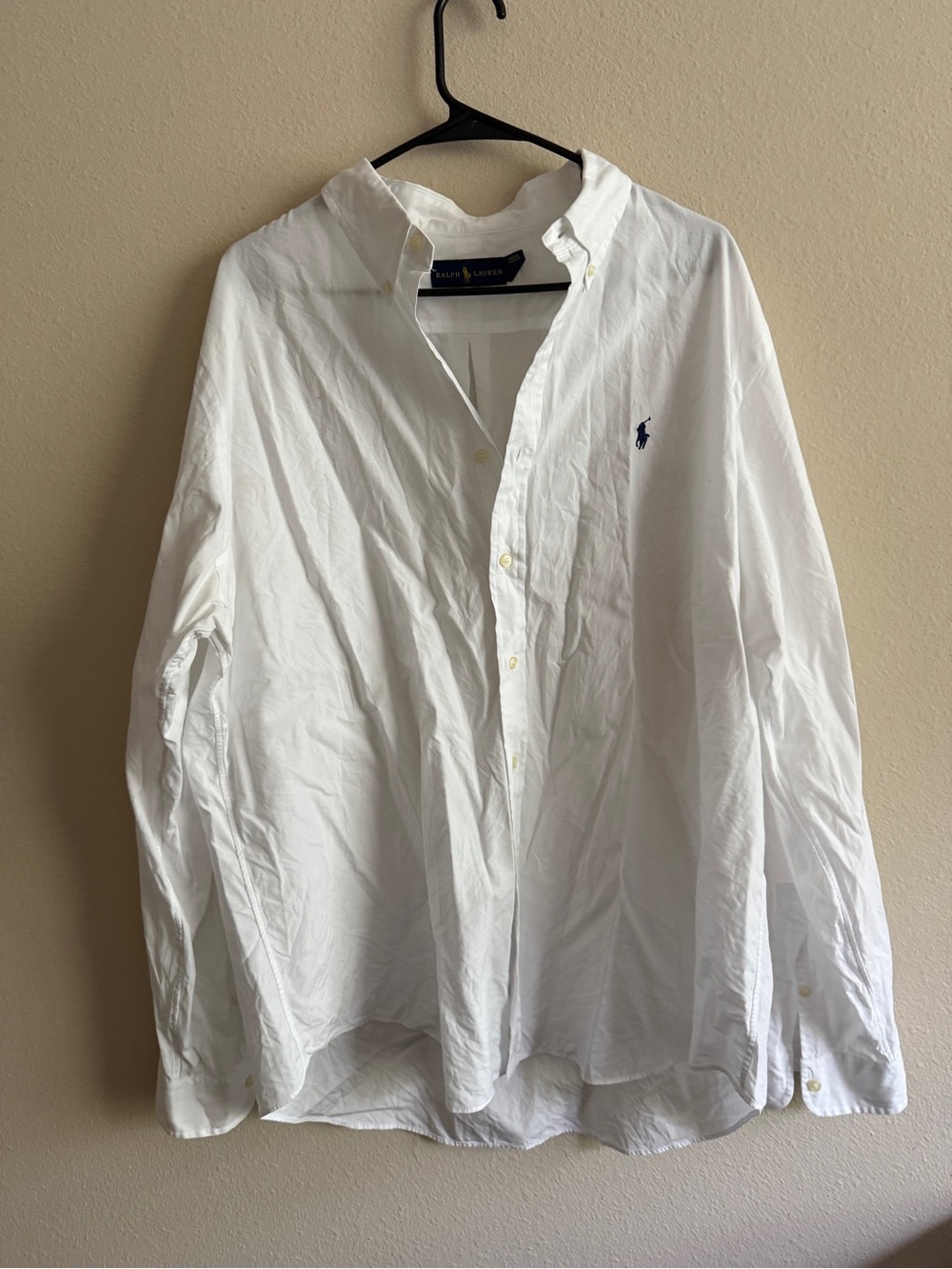 Ralph Lauren White Long-Sleeve Button-Down Dress Shirt